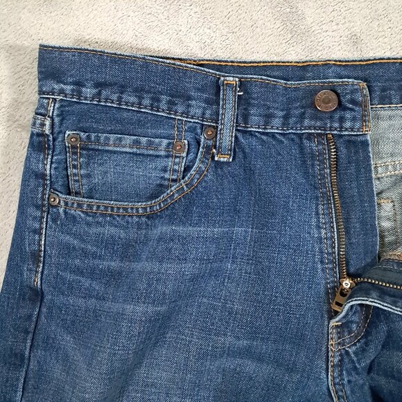 Levis 527 Jeans Mens 35x32, Tag 36x34 Boot Cut Whiskers Blue Denim Western - Picture 4 of 14
